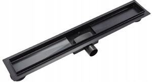 Rea Neox Black Matt, lineárny odtokový žľab 80cm, vzor 2v1, čierna matná, REA-G6604
