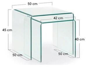 Sklenené konferenčné stolíky v súprave 2 ks 50x50 cm Burano – Kave Home
