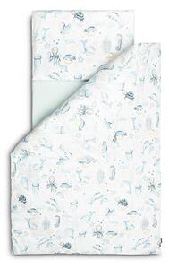 SENSILLO Bielizeň posteľná 3-dielna morské zvieratká Light blue bavlna 120x60 cm SILLO-43551