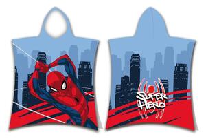 Modro-červené froté detské pončo Spider-Man - Jerry Fabrics