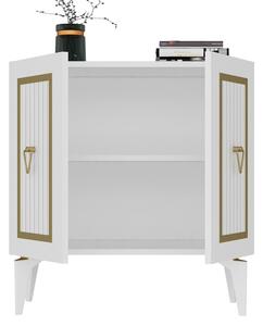 Konzolový stolík Mapuse (biela + zlatá) . Vlastná spoľahlivá doprava až k Vám domov. 1093351