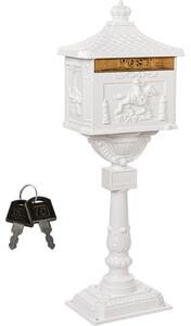 STILISTA starožitná poštová schránka, 118 cm, biela