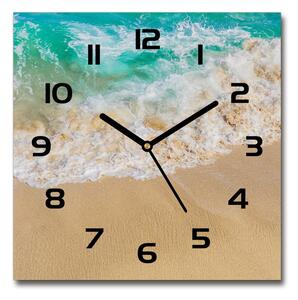 Sklenené hodiny štvorec Pláž a more