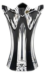 Bohemia Crystal Broušená váza Lotos 155mm - černá