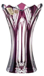 Bohemia Crystal Broušená váza Lotos 155mm - fialová