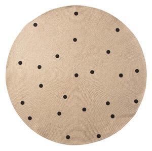 Jutový koberec Black Dots Small Ø 100 cm