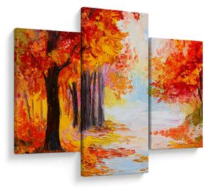 Obraz - Olejomaľba, farebná jeseň (90x60 cm)
