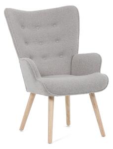 Kreslo s ušami Bouclé GREY2, sivá