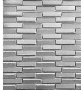 Samolepiace penové 3D panely SILVER, cena za kus, rozmer 70 x 77 cm, 3D obklad strieborný, IMPOL TRADE