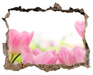 Samolepící díra nálepka Ružové tulipány nd-k-76412458