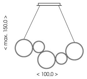 Brilagi - LED závesný luster ECHO na lankách LED/60W/230V 4000K 100 cm čierny