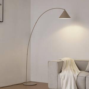 Lindby oblúková lampa Triangolo, béžová, výška 195 cm, kov, E27