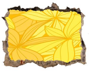 Nálepka 3D díra na zeď Žlté kvety na pozadí