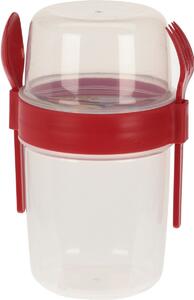 EH Miska na šalát s príborom, 1100 ml, plast, mix farieb