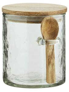 Sklenená dóza s lyžičkou Mango Wood 9 cm