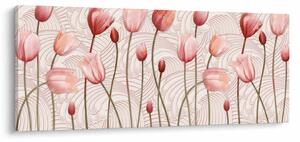 Obraz - Ružové tulipány (120x50 cm)