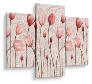 Obraz - Ružové tulipány (90x60 cm)