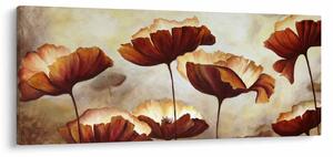 Obraz červených kvetov (120x50 cm)