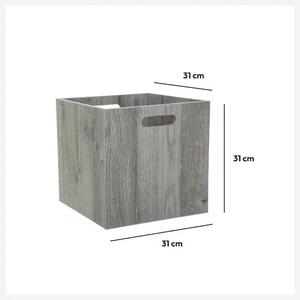 Úložný box Wood, 31x31x31 cm, sivá