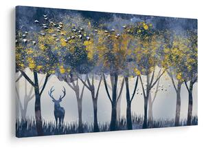 Obraz jeleňa v lese (90x60 cm)