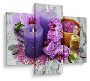 Obraz orchideí a sviečok (90x60 cm)