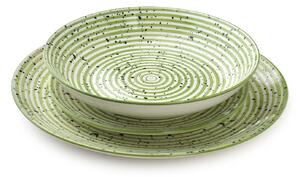Mondex Porcelánová jedálenská súprava Stripes Green sada 18ks