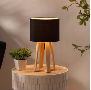 Atmosphera - Stolná lampa MOLU 1xE27/25W/230V borovica/čierna