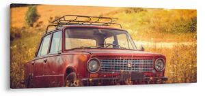 Obraz auta v poli (120x50 cm)