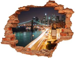 Fototapeta diera na stenu 3D nálepka New york v noci