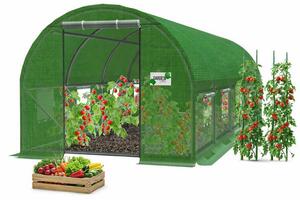 Záhradný fóliovník zelený, rolovacie dvere 800x300 cm TUN5620
