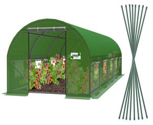 Záhradný fóliovník zelený, rolovacie dvere 800x300 cm TUN5620