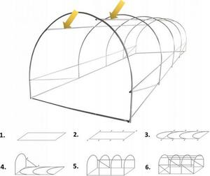 Záhradný fóliovník zelený, rolovacie dvere 800x300 cm TUN5620