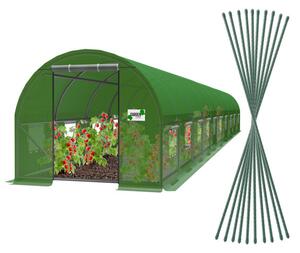 Záhradný fóliovník zelený, rolovacie dvere 1 000x400 cm TUN8009
