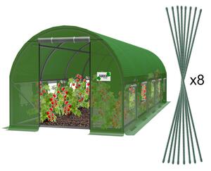 Záhradný fóliovník zelený, rolovacie dvere 800x300 cm TUN5620
