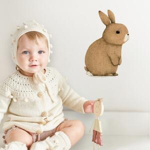 INSPIO-textilná prelepiteľná nálepka - Detská nálepka - Hnedý zajko
