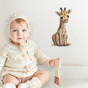 INSPIO-textilná prelepiteľná nálepka - Malá žirafa - Nálepka na stenu