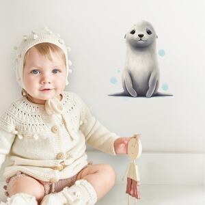 INSPIO-textilná prelepiteľná nálepka - Nálepka so zvieratkom - Malý tuleň