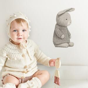 INSPIO-textilná prelepiteľná nálepka - Nálepka do detskej izbičky - Sivý zajačik