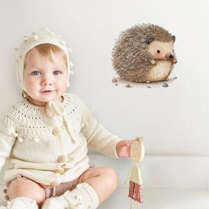 INSPIO-textilná prelepiteľná nálepka - Nálepka na stenu - Maličký ježko
