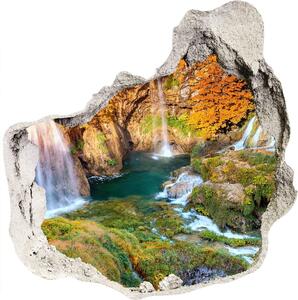 Fototapeta diera na stenu 3D Vodopád na jeseň