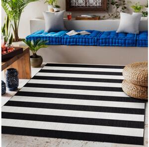 Koberec Floorlux sizal flat 48644/690 - Pásy čierno biely