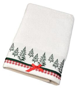 Froté osuška s žakárovou bordúrou Christmas biela, 70 x 130 cm