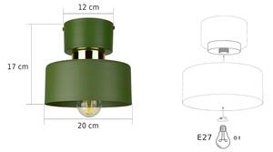 Stropné svietidlo IGNIA 1xE27/60W/230V zelená/zlatá