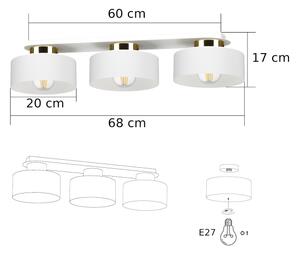 Stropné svietidlo IGNIA 3xE27/60W/230V biela/zlatá