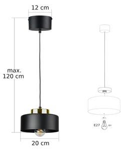 Závesný luster na lanku IGNIA 1xE27/60W/230V čierna/zlatá
