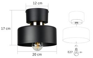 Stropné svietidlo IGNIA 1xE27/60W/230V čierna/zlatá