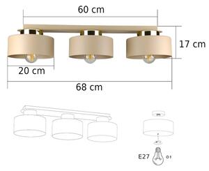 Stropné svietidlo IGNIA 3xE27/60W/230V béžové/zlaté