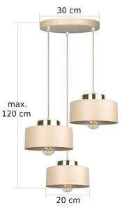 Luster na lanku IGNIA 3xE27/60W/230V béžová/zlatá