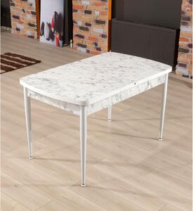 Jedálenský stôl Vopami (biela + sivá) (pre 4-6 osôb). Vlastná spoľahlivá doprava až k Vám domov. 1093738