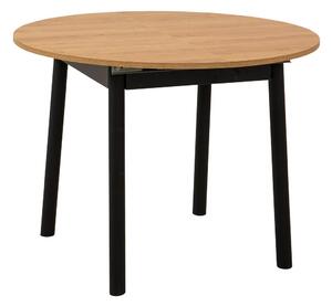Rozkladací jedálenský stôl Duvasa 5 (dub + čierna) (pre 4 osoby). Vlastná spoľahlivá doprava až k Vám domov. 1093745